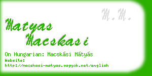 matyas macskasi business card