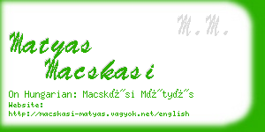 matyas macskasi business card